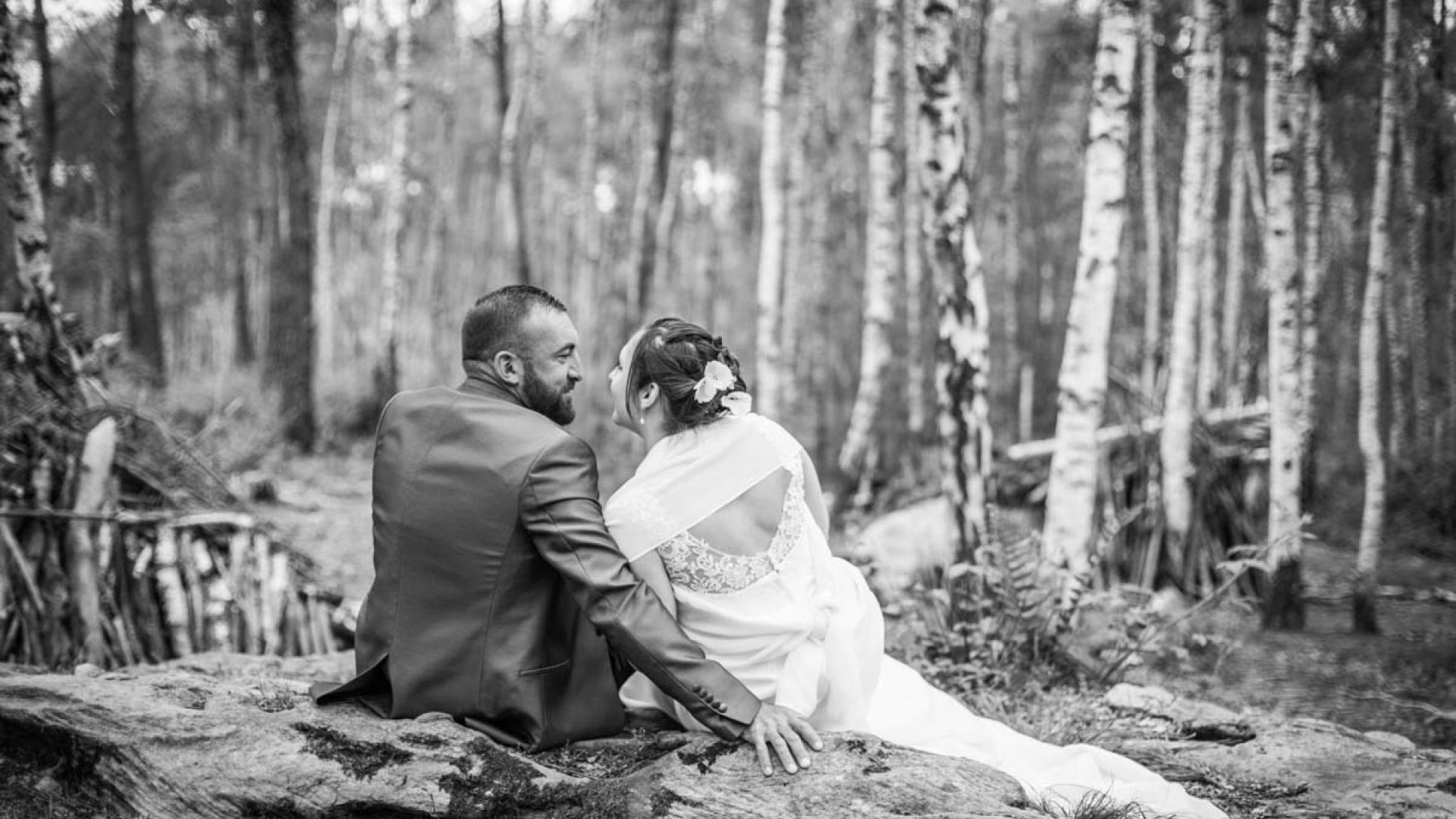 photo de couple à l'étang de Joreau - Gennes